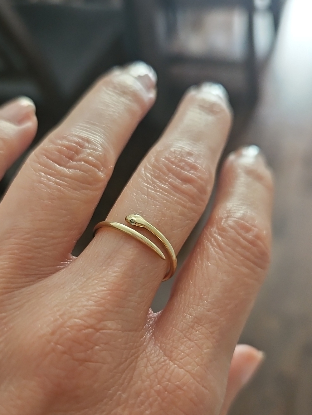 10k Solid Gold Adjustable Snake Ring